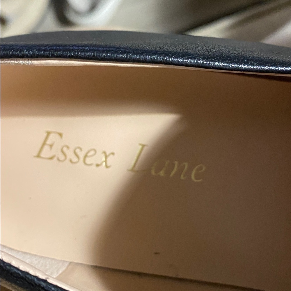 Essex Lane Gemma Black Leather Loafers – Gold Buckle – Sz 9 - Picture 6 of 10